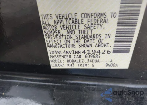 2022 Nissan Altima S Fwd из США, поврежденный, VIN 1N4BL4BV1NN419426